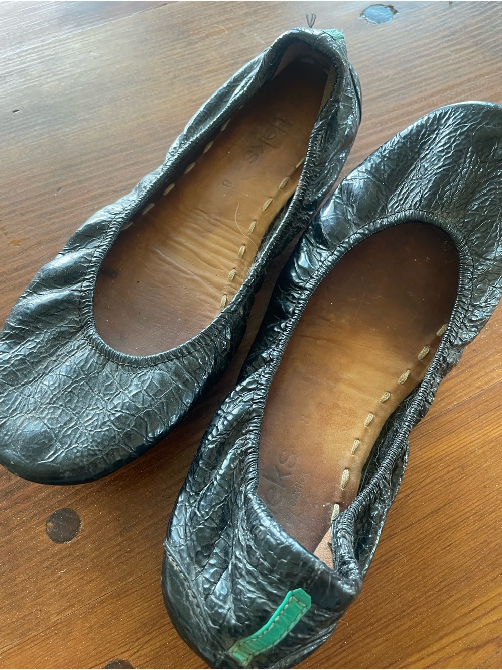 Tieks Leather Black Ballet Flats